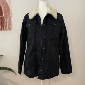 Hang Ten Navy Sherpa Lined Utility Jacket EUC Women’s Size Small